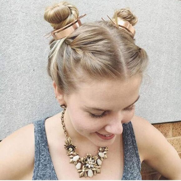 Bun Cuff,Hair Jewelry Bun Cage Minimalist Round Hair Clip Hair Pin Holder​ - Picture 6 of 6